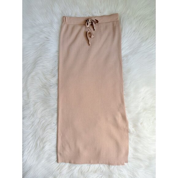 Legoe. Heritage Crepe Knit Tan Maternity Maxi Skirt Stretch XS - Picture 3 of 7